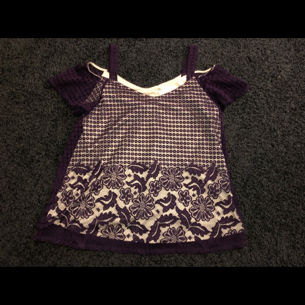 purple lace top